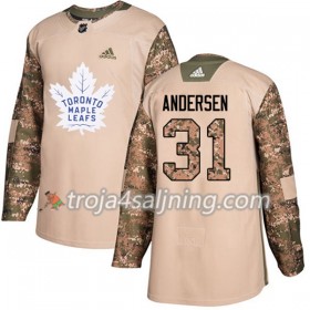Toronto Maple Leafs tröja Frederik Andersen 31 Adidas 2017-2018 Camo Veterans Day Practice Authentic - NHL Tröjor Herr